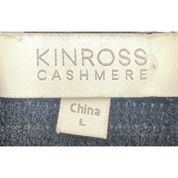 Kinross Cashmere Cardigan Sweater Dual Zipper Front Mockneck Collared Black L - Picture 7 of 8